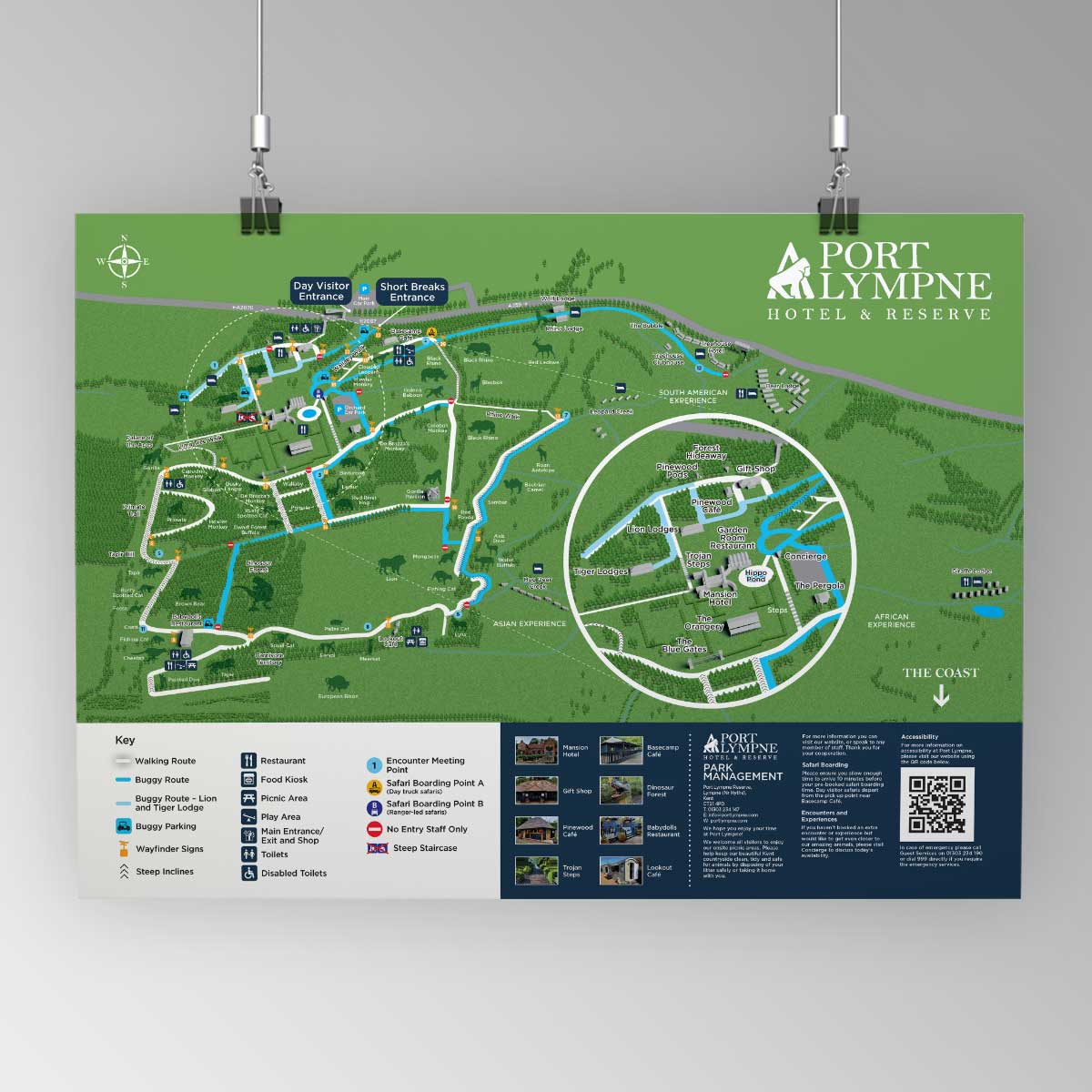 Port Lympne Hotel and Reserve Map